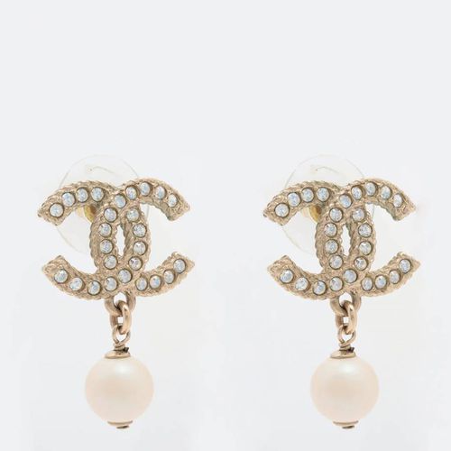 Gold Coco Pearl Drop Earrings - Pre-Loved Chanel - Modalova