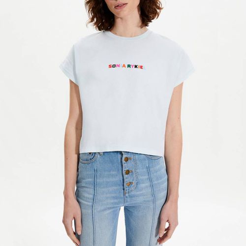 Blue Cropped Cotton T-Shirt - Sonia Rykiel - Modalova