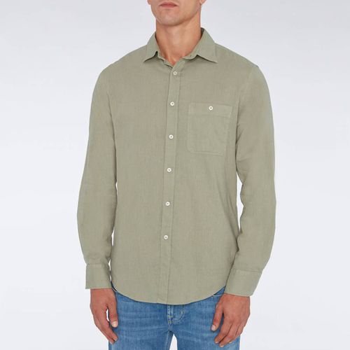 Green Long Sleeve Linen Blend Shirt - 7 For All Mankind - Modalova