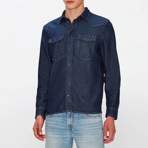 Dark Blue Western Denim Shirt - 7 For All Mankind - Modalova