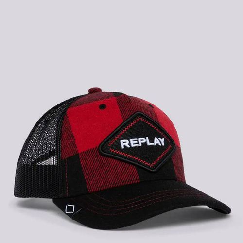 Red Check Patch Logo Cap - Replay - Modalova