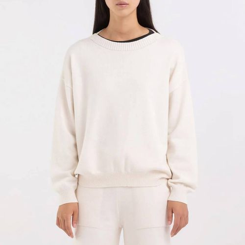 Cream Crew Neck Knit Jumper - Replay - Modalova