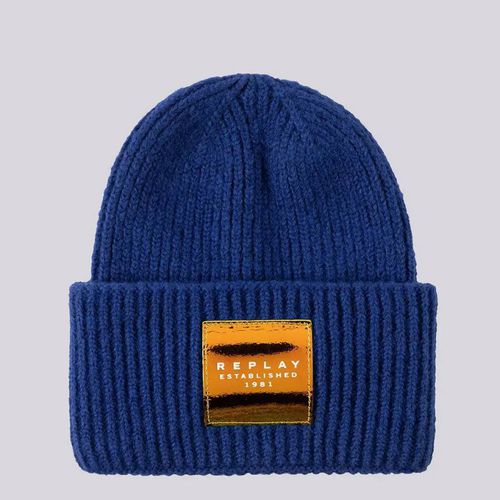 Royal Blue Patch Logo Beanie - Replay - Modalova