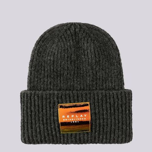 Charcoal Patch Logo Beanie - Replay - Modalova