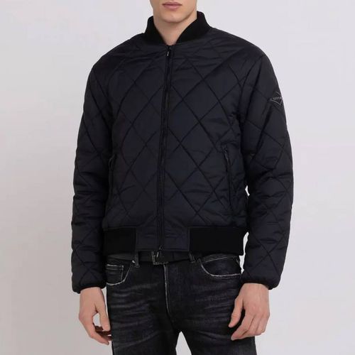 Black Quilted Zip Up Jacket - Replay - Modalova