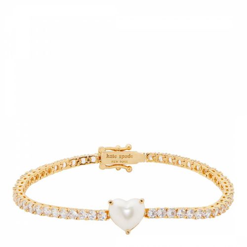 Cream Gold Heart Tennis Bracelet - Kate Spade - Modalova