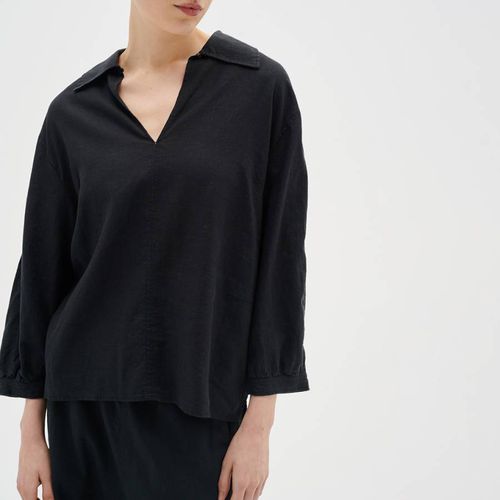 Black Amos Linen Blend Blouse - Inwear - Modalova