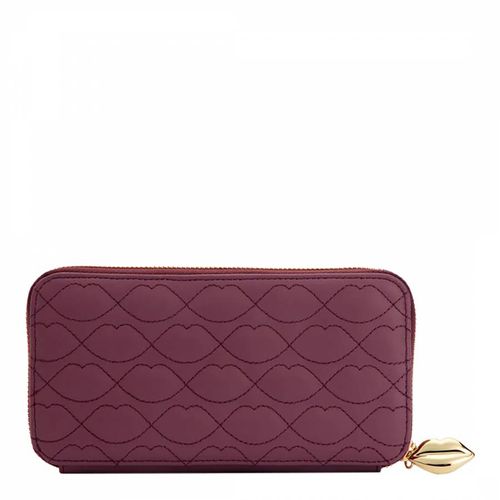 Peony Lip Quilted Leather Tansy Wallet - Lulu Guinness - Modalova