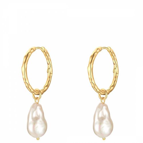 Yellow Gold Pearl Shell Earrings - Perldor - Modalova