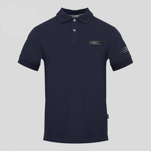 Navy Claw Print Sleeve Polo Shirt - Philipp Plein - Modalova