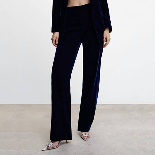 Blue Velvet Suit Trousers - Mango - Modalova