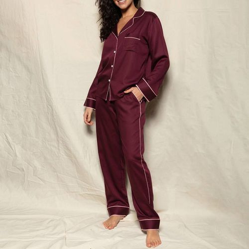 Burgundy Long Sleeve Pyjama Set - Fable & Eve - Modalova