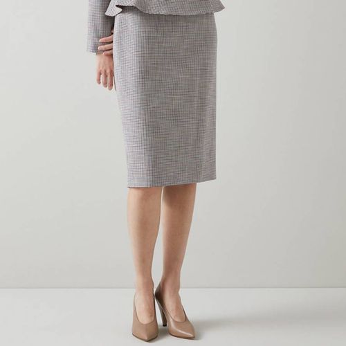 Grey Check Maren Tailored Midi Skirt - L K Bennett - Modalova