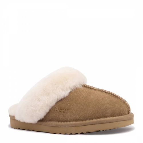 Unisex Tan Sydney Sheepskin Slippers - Aus Wooli - Modalova