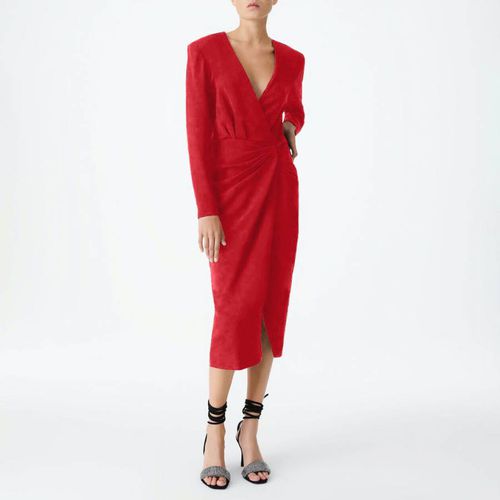 Red V-Neck Wrap Midi Dress - IRO - Modalova