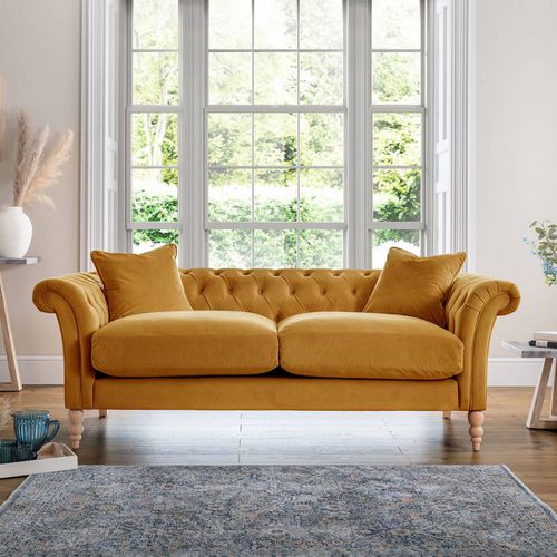 SAVE £1520 - The Mayfair Large Sofa Velvet Ochre - The Great Sofa Company - Modalova