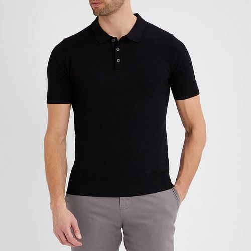 Black Short Sleeve Knit Polo Shirt - Gianni Feraud - Modalova