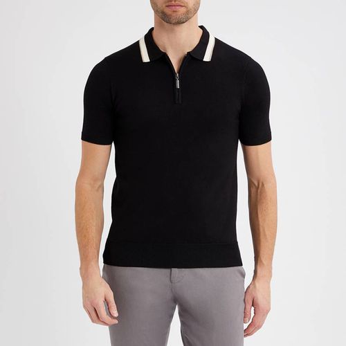 Half Zip Contrast Collar Polo Shirt - Gianni Feraud - Modalova