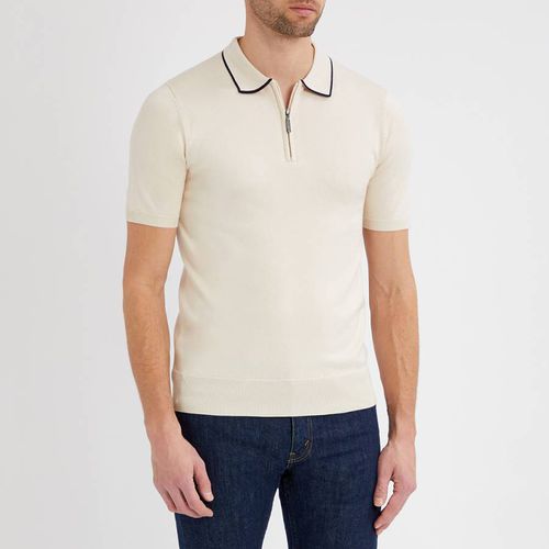 Stone Half Zip Contrast Collar Polo Shirt - Gianni Feraud - Modalova