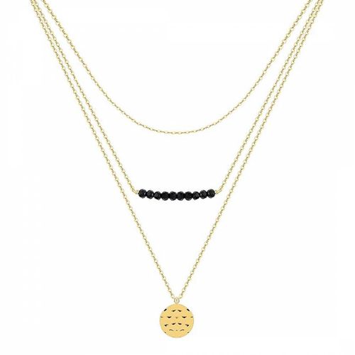 K Gold Multi Layer Onyx Necklace - Liv Oliver - Modalova