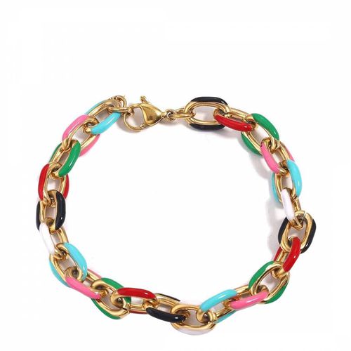 K Multi Enamel Chain Link Bracelet - Liv Oliver - Modalova