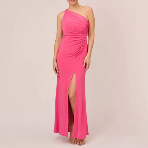 Pink One Shoulder Jersey Maxi Dress - Adrianna Papell - Modalova