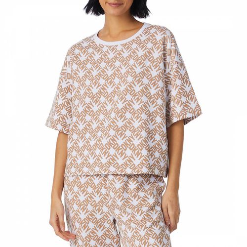 Beige DKNY Logo Pyjama T Shirt - DKNY - Modalova