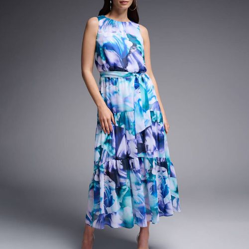 Blue/Multi Tie Maxi Dress - Joseph Ribkoff - Modalova