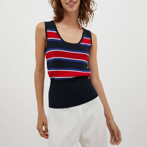 Navy/Red Odette Stripe Cotton Blend Top - Max&Co. - Modalova