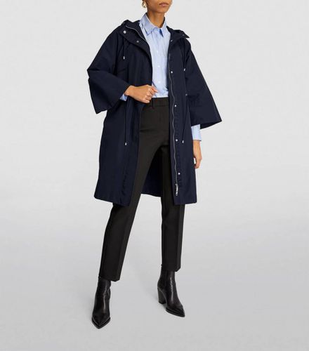 Navy Dicitura Cotton Blend Coat - Max&Co. - Modalova