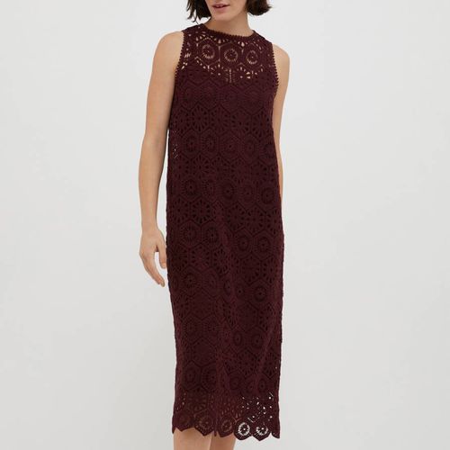 Burgundy Cembalo Cotton Crochet Midi Dress - Max&Co. - Modalova