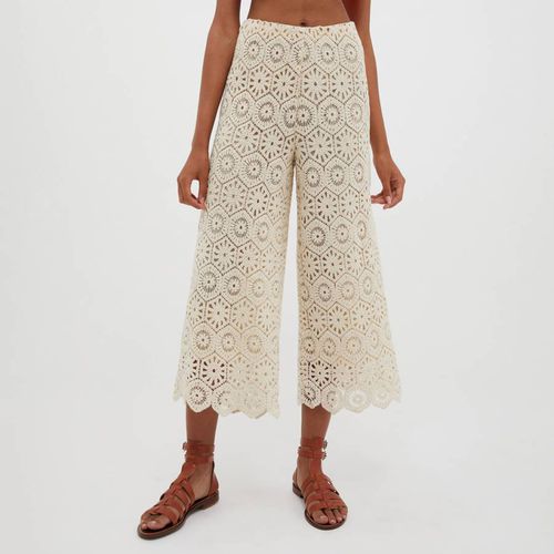 Beige Olivella Crochet Cotton Blend Trousers - Max&Co. - Modalova