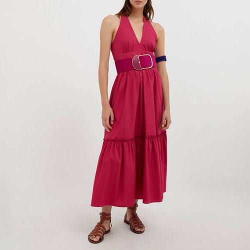 Pink Ristoro V-Neck Cotton Midi Dress - Max&Co. - Modalova