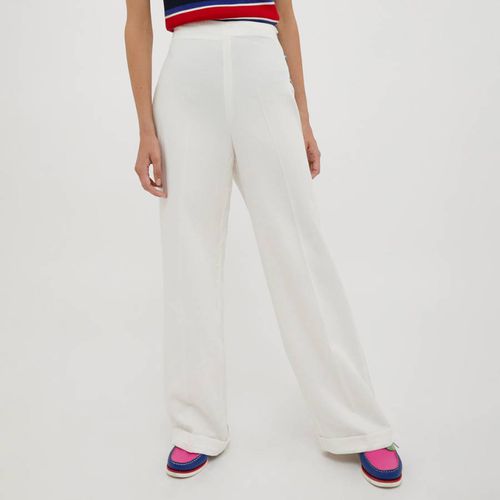 White Ornato Wide Leg Trousers - Max&Co. - Modalova