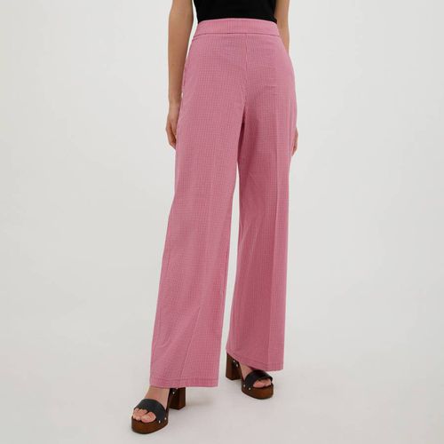 Cofano Check Wide Leg Cotton Trousers - Max&Co. - Modalova