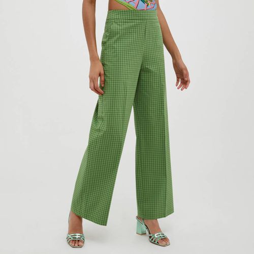 Green Cofano Check Cotton Trousers - Max&Co. - Modalova