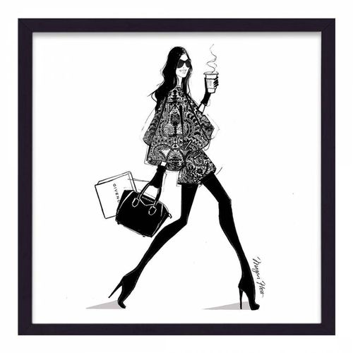Walking In Givenchy 33x33cm Framed Print - Megan Hess - Modalova