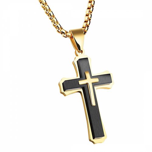 K & Black Two Tone Cross Necklace - Stephen Oliver - Modalova