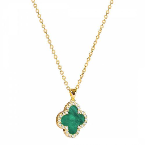 K Gold Green Embelisshed Necklace - Liv Oliver - Modalova