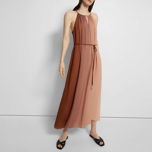 Red Halter Neck Silk Maxi Dress - Theory - Modalova