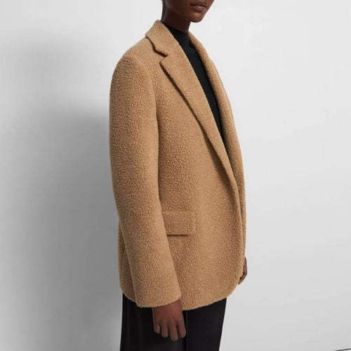 Camel Faux Fur Wool Blend Jacket - Theory - Modalova