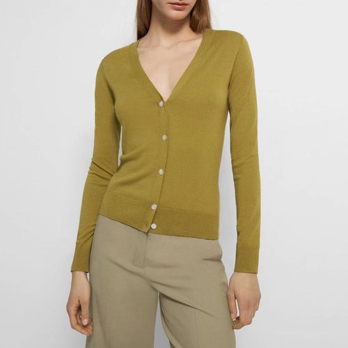 Green V-Neck Wool Blend Cardigan - Theory - Modalova