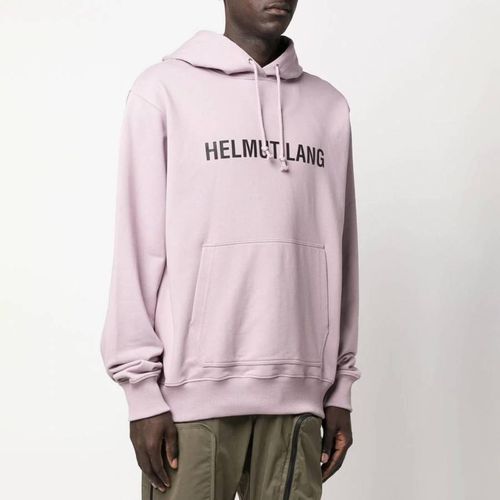 Pale Pink Core Chest Logo Cotton Hoodie - HELMUT LANG - Modalova