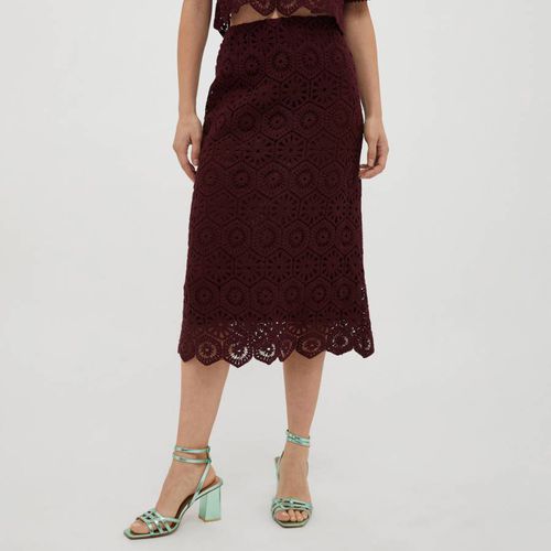 Burgundy Elfo Crochet Cotton Skirt - Max&Co. - Modalova