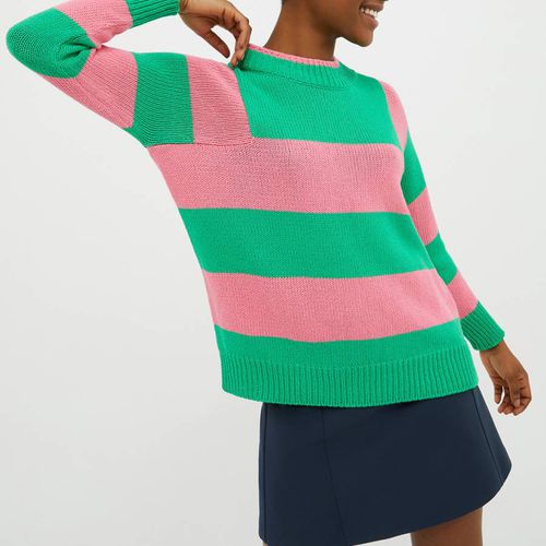 Pink/Green Bea Stripe Cotton Jumper - Max&Co. - Modalova