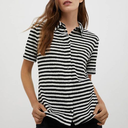 Black/White Fard Stripe Cotton Top - Max&Co. - Modalova