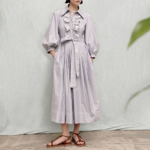Grey Susanne Cotton Frill Midi Dress - Marella - Modalova