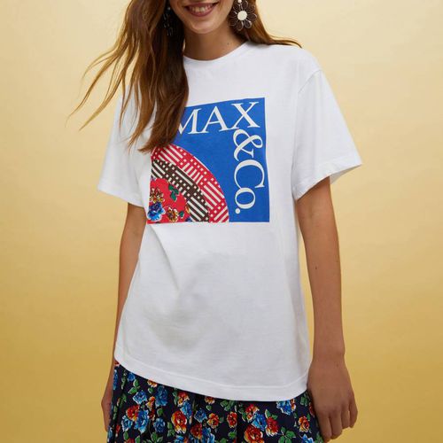 White Koutiala Graphic Cotton T-Shirt - Max&Co. - Modalova