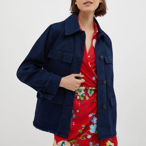 Navy Tema Cotton Button Jacket - Max&Co. - Modalova