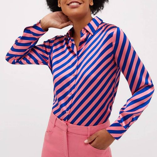 Blue/ Flaminia Stripe Silk Shirt - Max&Co. - Modalova